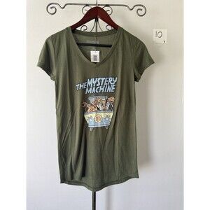 Scooby Doo Mystery Machine Graphic Tee Womens Small Green Cartoon Shirt
